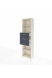 Arges Dolap 3 Raflı 3 Çekmeceli 60x30x221 Aytaşı-Antrasit