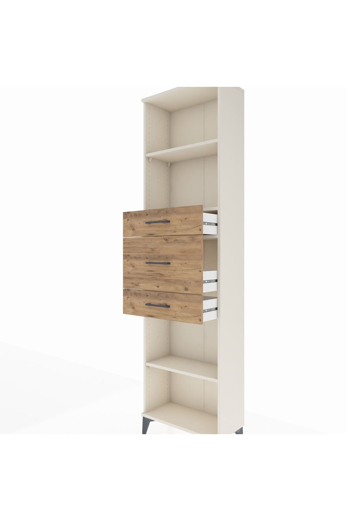 Arges Dolap 3 Raflı 3 Çekmeceli 60x30x221 Aytaşı-Çam