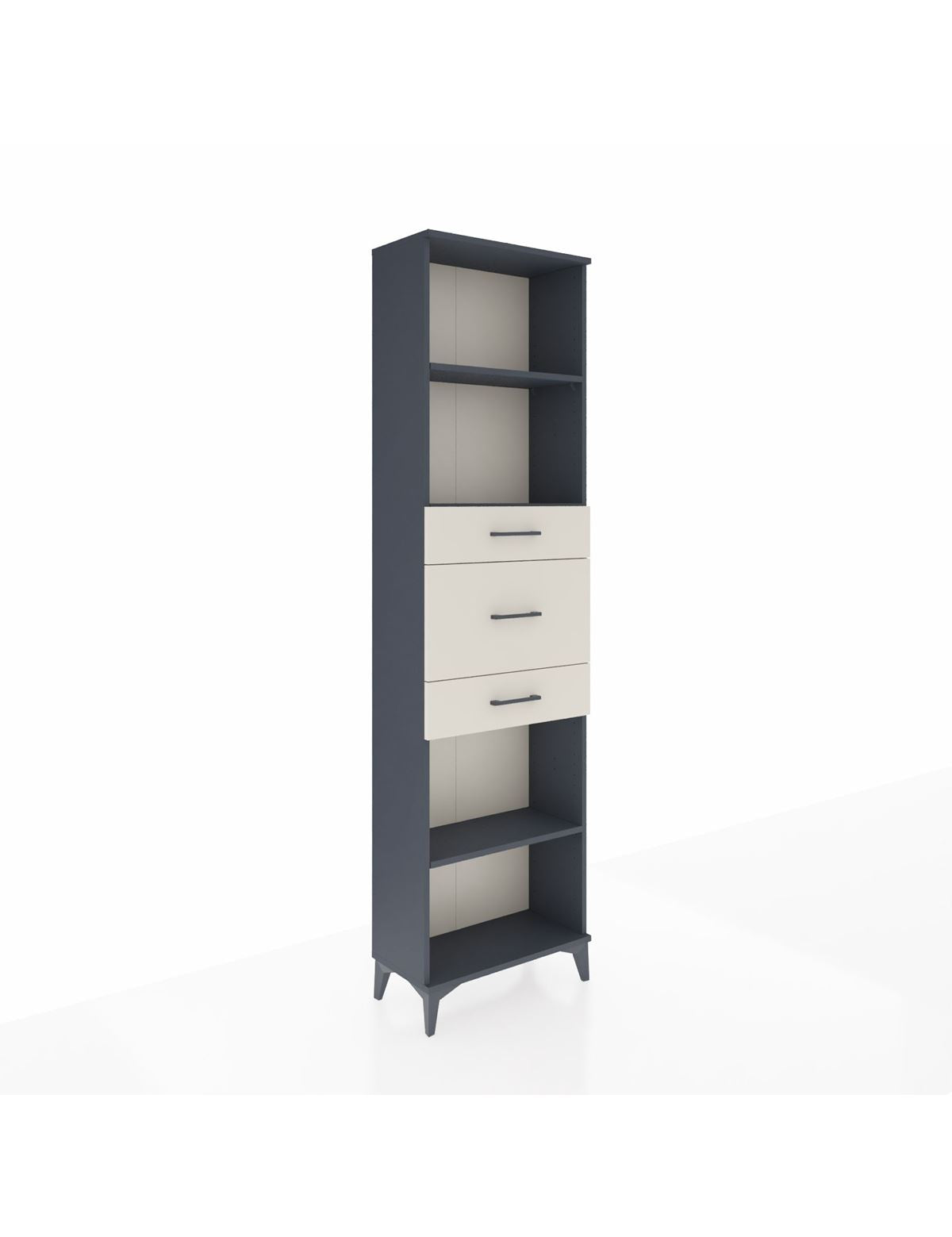 Arges Dolap 3 Raflı 3 Çekmeceli 60x30x221 Antrasit-Aytaşı