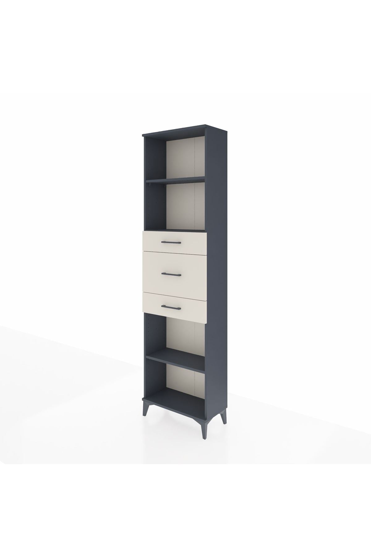 Arges Dolap 3 Raflı 3 Çekmeceli 60x30x221 Antrasit-Aytaşı