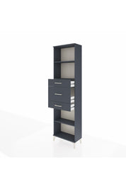Arges Dolap 3 Raflı 3 Çekmeceli 60x30x221 Antrasit-Antrasit