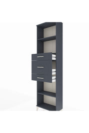 Arges Dolap 3 Raflı 3 Çekmeceli 60x30x221 Antrasit-Antrasit