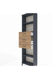 Arges Dolap 3 Raflı 3 Çekmeceli 60x30x221 Antrasit-Çam