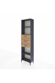 Arges Dolap 3 Raflı 3 Çekmeceli 60x30x221 Antrasit-Çam