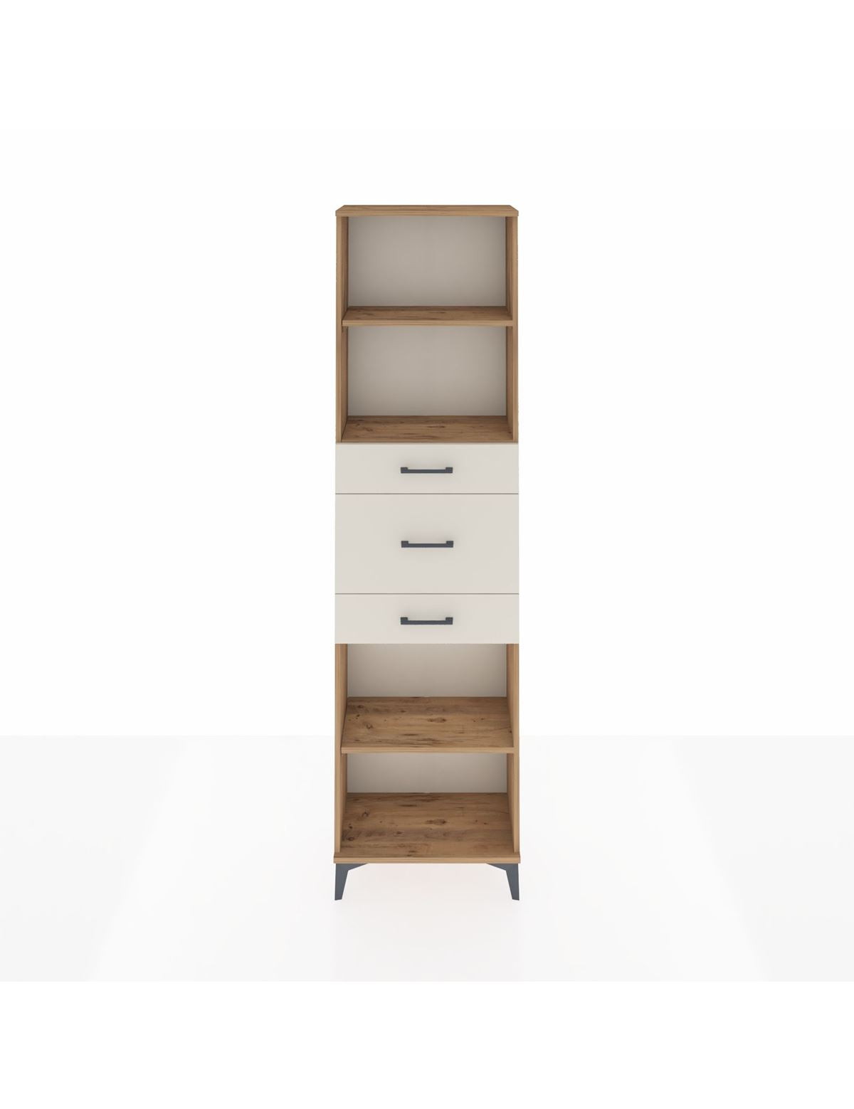 Arges Dolap 3 Raflı 3 Çekmeceli 60x30x221 Çam-Aytaşı