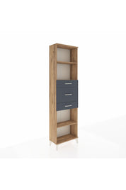 Arges Dolap 3 Raflı 3 Çekmeceli 60x30x221 Çam-Antrasit