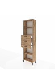 Arges Dolap 3 Raflı 3 Çekmeceli 60x30x221 Çam-Çam