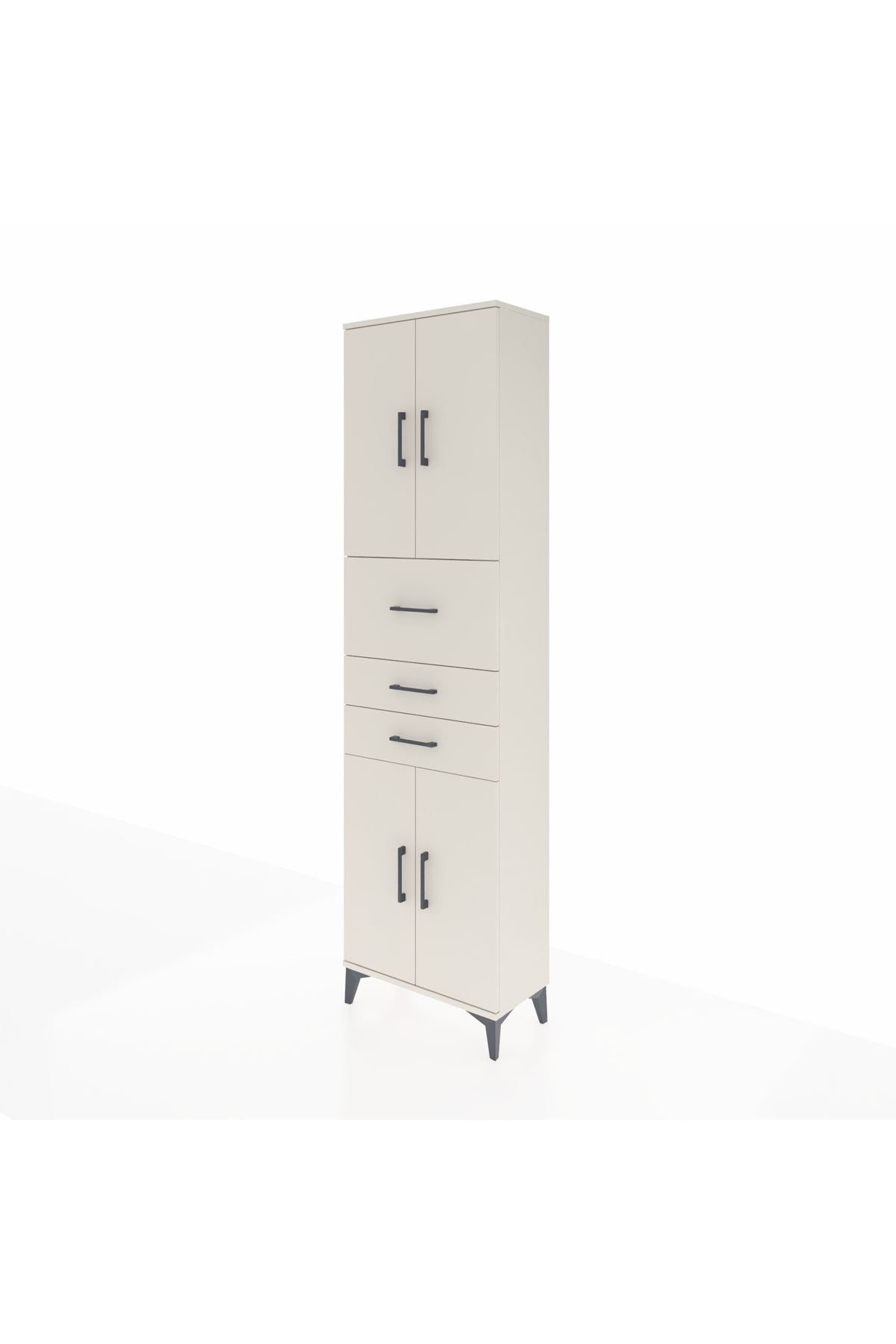 Arges Dolap 3 Raflı 3 Çekmeceli 4 Kapaklı 60x30x221 Aytaşı-Aytaşı