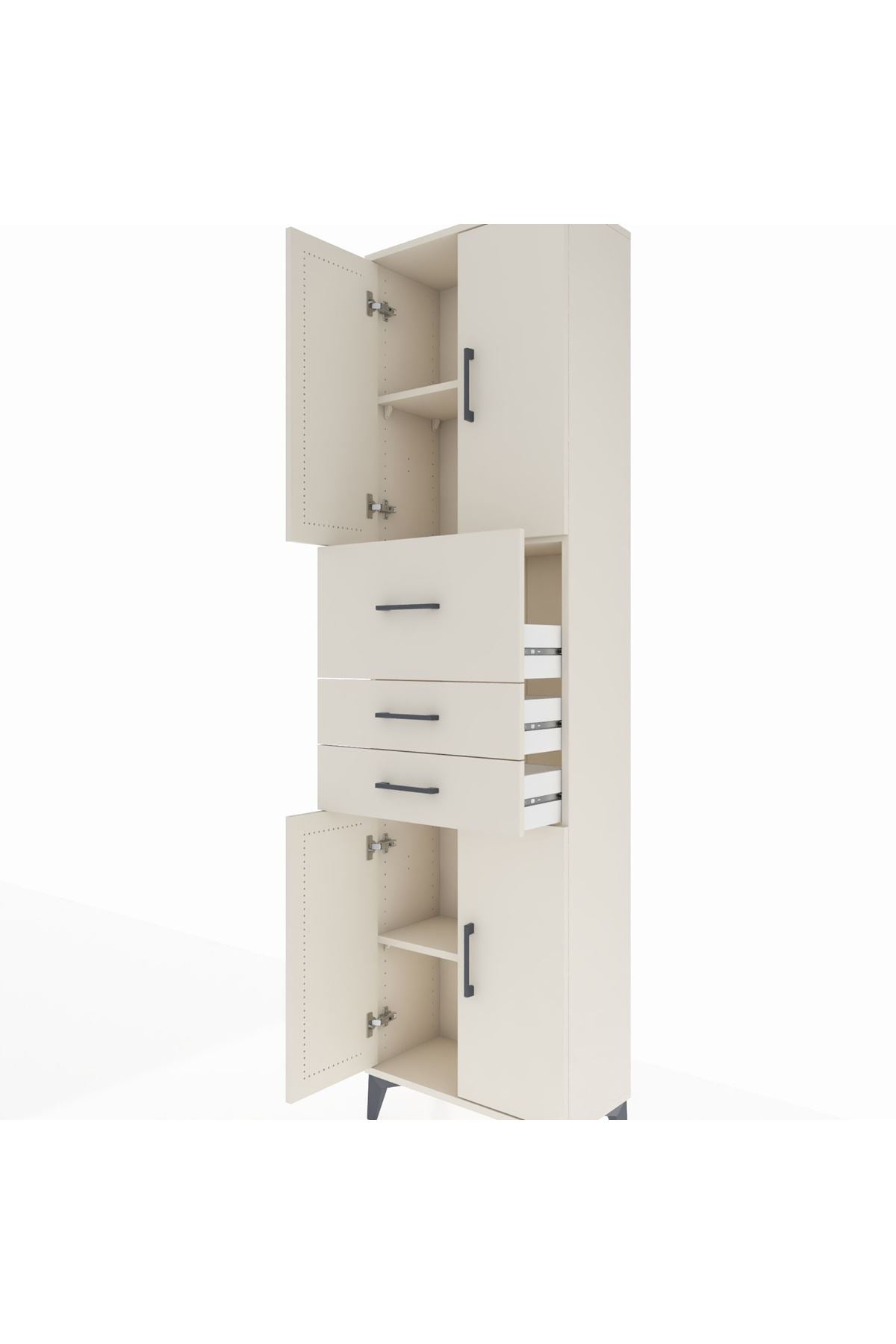 Arges Dolap 3 Raflı 3 Çekmeceli 4 Kapaklı 60x30x221 Aytaşı-Aytaşı