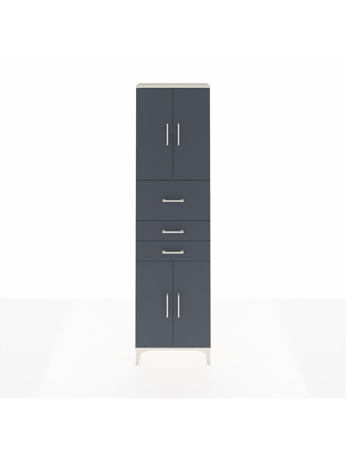 Arges Dolap 3 Raflı 3 Çekmeceli 4 Kapaklı 60x30x221 Aytaşı-Antrasit