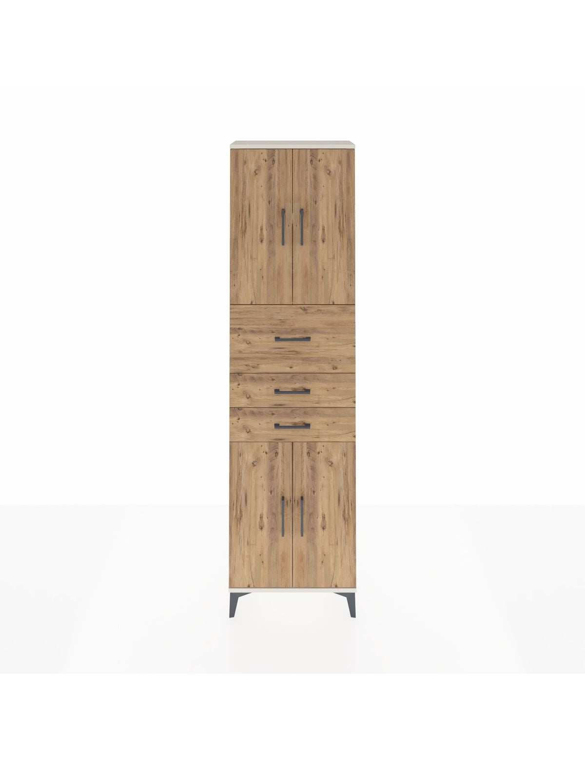 Arges Dolap 3 Raflı 3 Çekmeceli 4 Kapaklı 60x30x221 Aytaşı-Çam