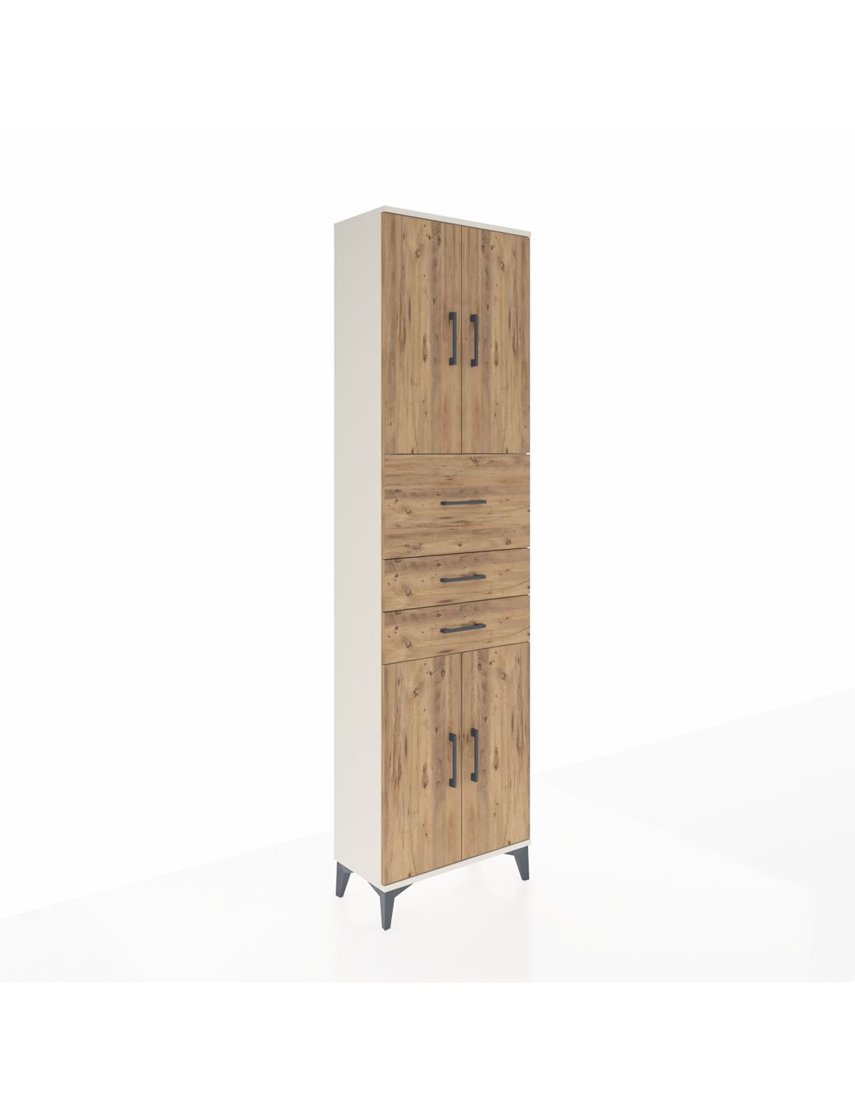 Arges Dolap 3 Raflı 3 Çekmeceli 4 Kapaklı 60x30x221 Aytaşı-Çam