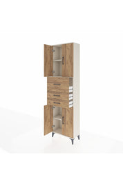 Arges Dolap 3 Raflı 3 Çekmeceli 4 Kapaklı 60x30x221 Aytaşı-Çam