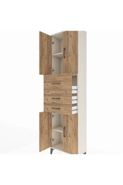 Arges Dolap 3 Raflı 3 Çekmeceli 4 Kapaklı 60x30x221 Aytaşı-Çam