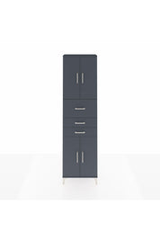Arges Dolap 3 Raflı 3 Çekmeceli 4 Kapaklı 60x30x221 Antrasit-Antrasit