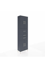 Arges Dolap 3 Raflı 3 Çekmeceli 4 Kapaklı 60x30x221 Antrasit-Antrasit