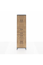 Arges Dolap 3 Raflı 3 Çekmeceli 4 Kapaklı 60x30x221 Antrasit-Çam