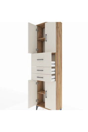 Arges Dolap 3 Raflı 3 Çekmeceli 4 Kapaklı 60x30x221 Çam-Aytaşı