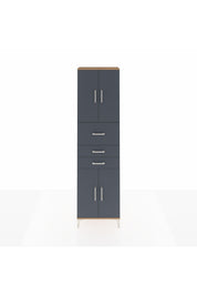 Arges Dolap 3 Raflı 3 Çekmeceli 4 Kapaklı 60x30x221 Çam-Antrasit
