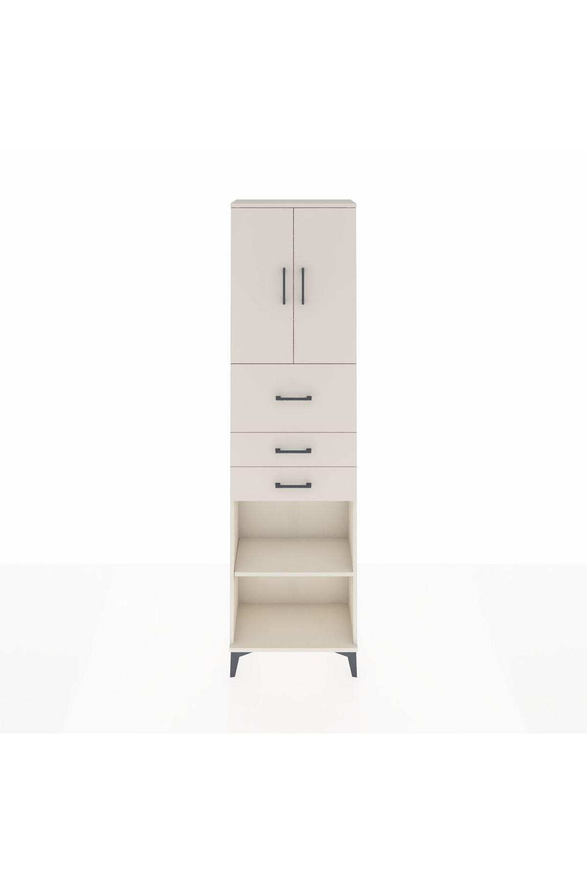 Arges Dolap 3 Raflı 3 Çekmeceli 2 Kapaklı 60x30x221 Aytaşı-Aytaşı