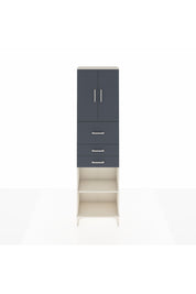 Arges Dolap 3 Raflı 3 Çekmeceli 2 Kapaklı 60x30x221 Aytaşı-Antrasit