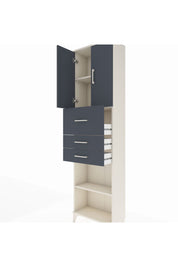 Arges Dolap 3 Raflı 3 Çekmeceli 2 Kapaklı 60x30x221 Aytaşı-Antrasit