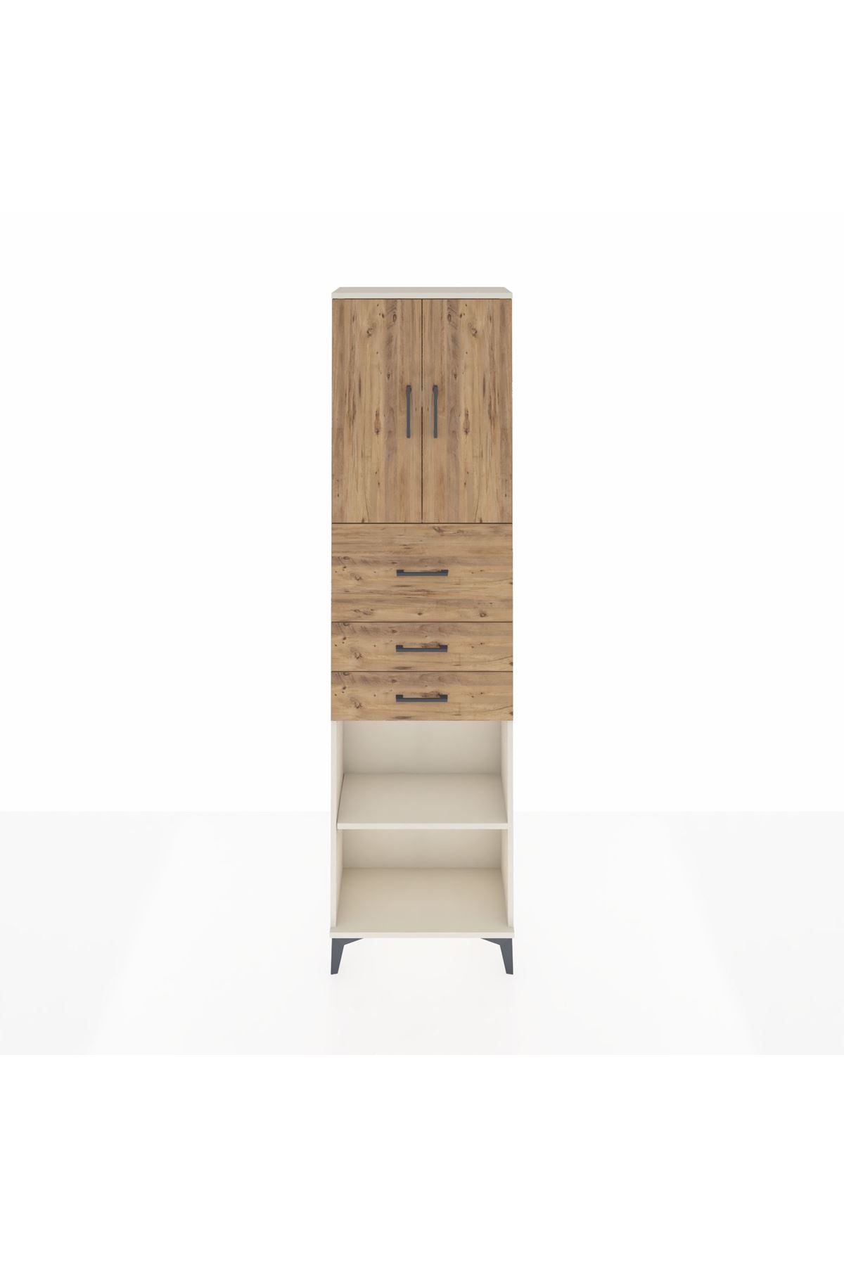 Arges Dolap 3 Raflı 3 Çekmeceli 2 Kapaklı 60x30x221 Aytaşı-Çam