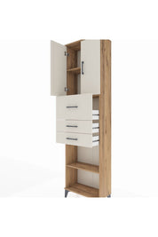 Arges Dolap 3 Raflı 3 Çekmeceli 2 Kapaklı 60x30x221 Çam-Aytaşı