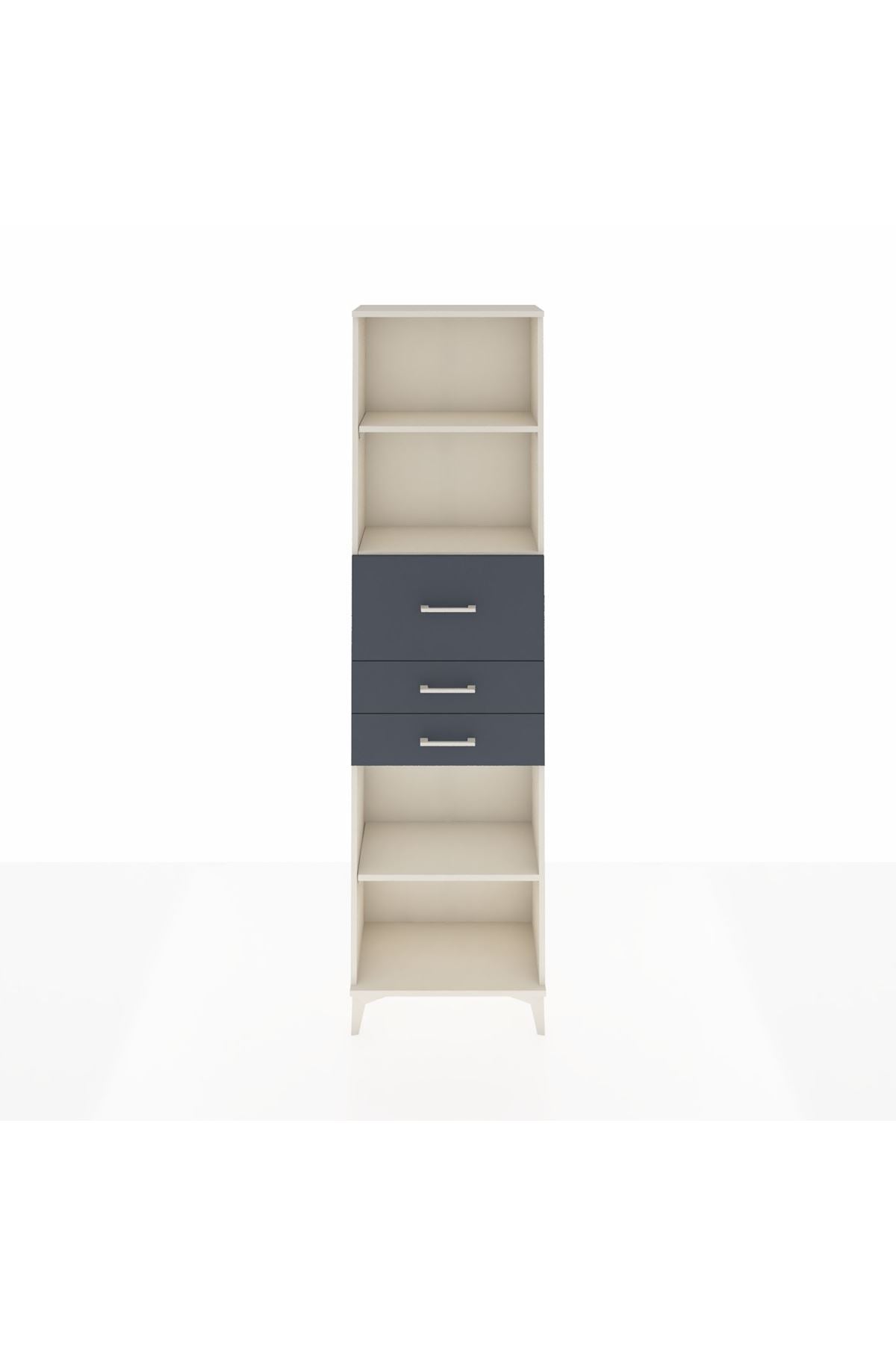 Arges Dolap 3 Raflı 3 Çekmeceli 60x30x221 Aytaşı-Antrasit