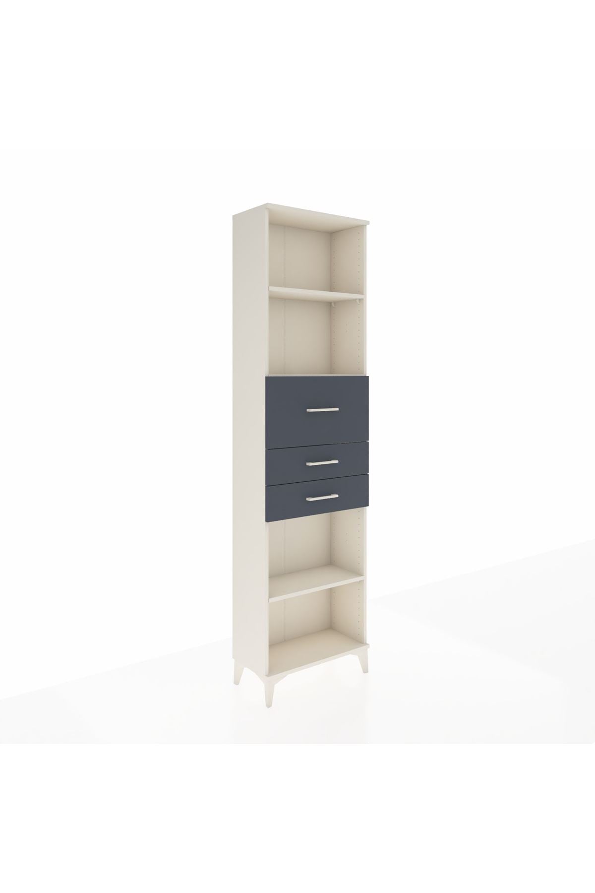 Arges Dolap 3 Raflı 3 Çekmeceli 60x30x221 Aytaşı-Antrasit