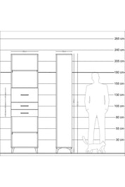 Arges Dolap 3 Raflı 3 Çekmeceli 60x30x221 - S29M235V2A