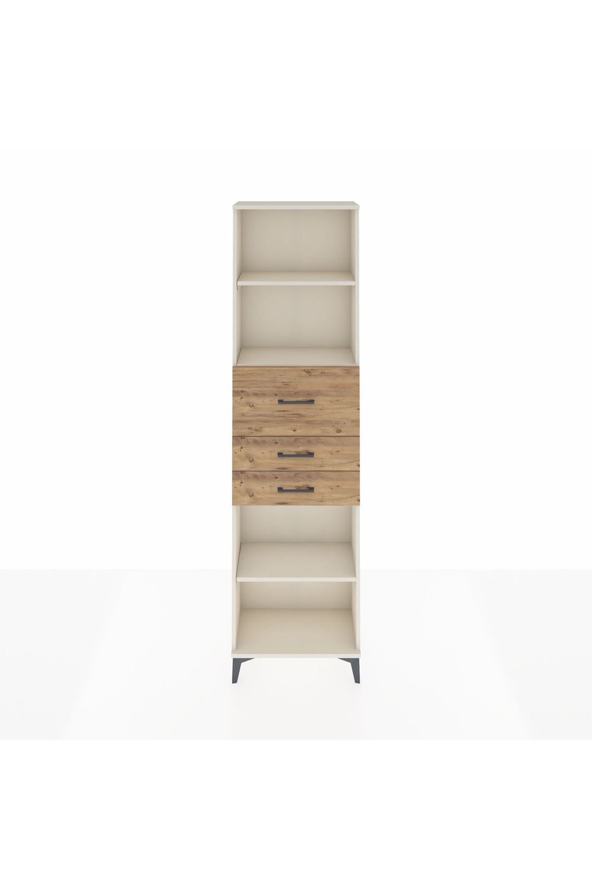 Arges Dolap 3 Raflı 3 Çekmeceli 60x30x221 Aytaşı-Çam