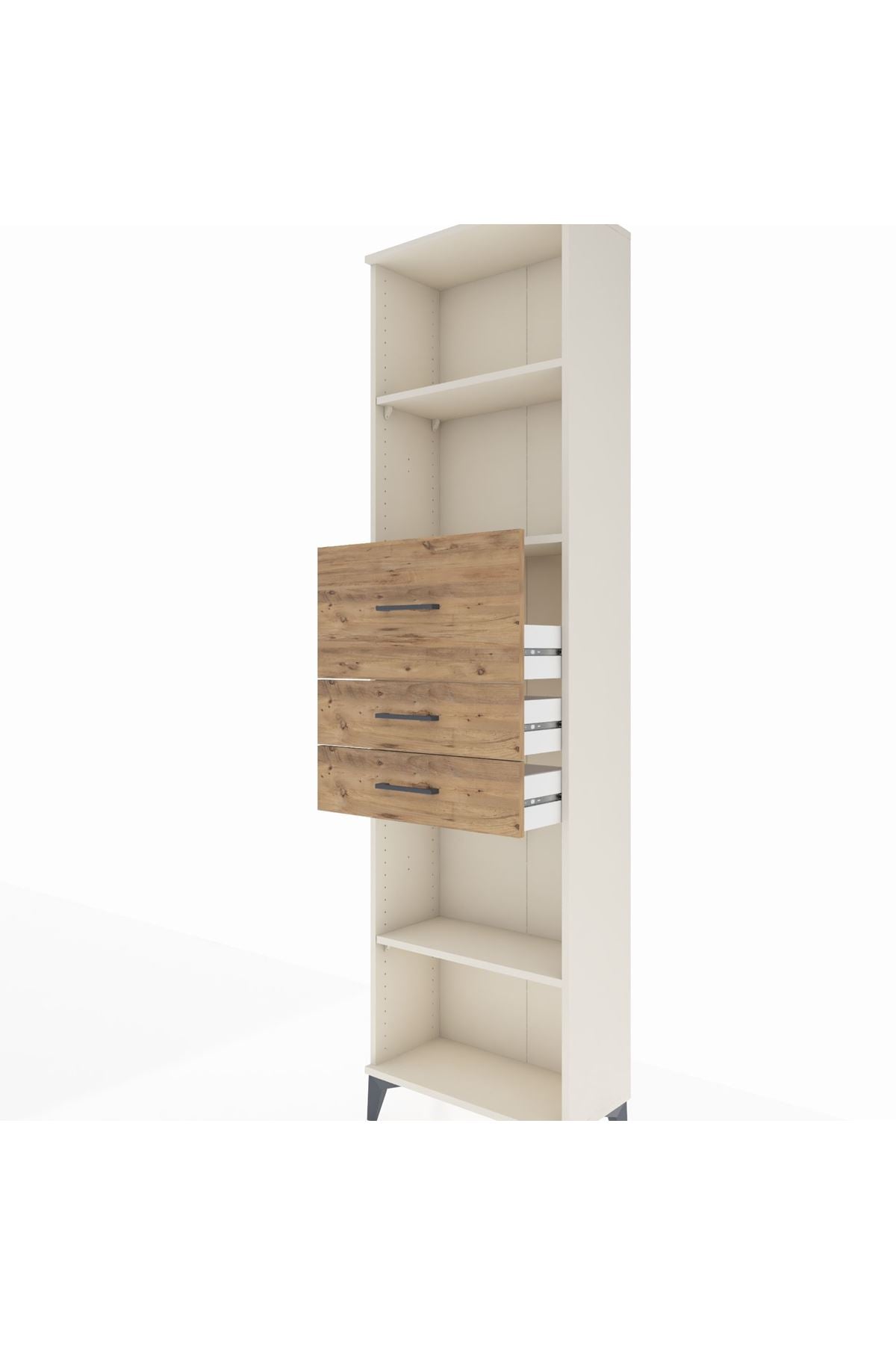 Arges Dolap 3 Raflı 3 Çekmeceli 60x30x221 Aytaşı-Çam