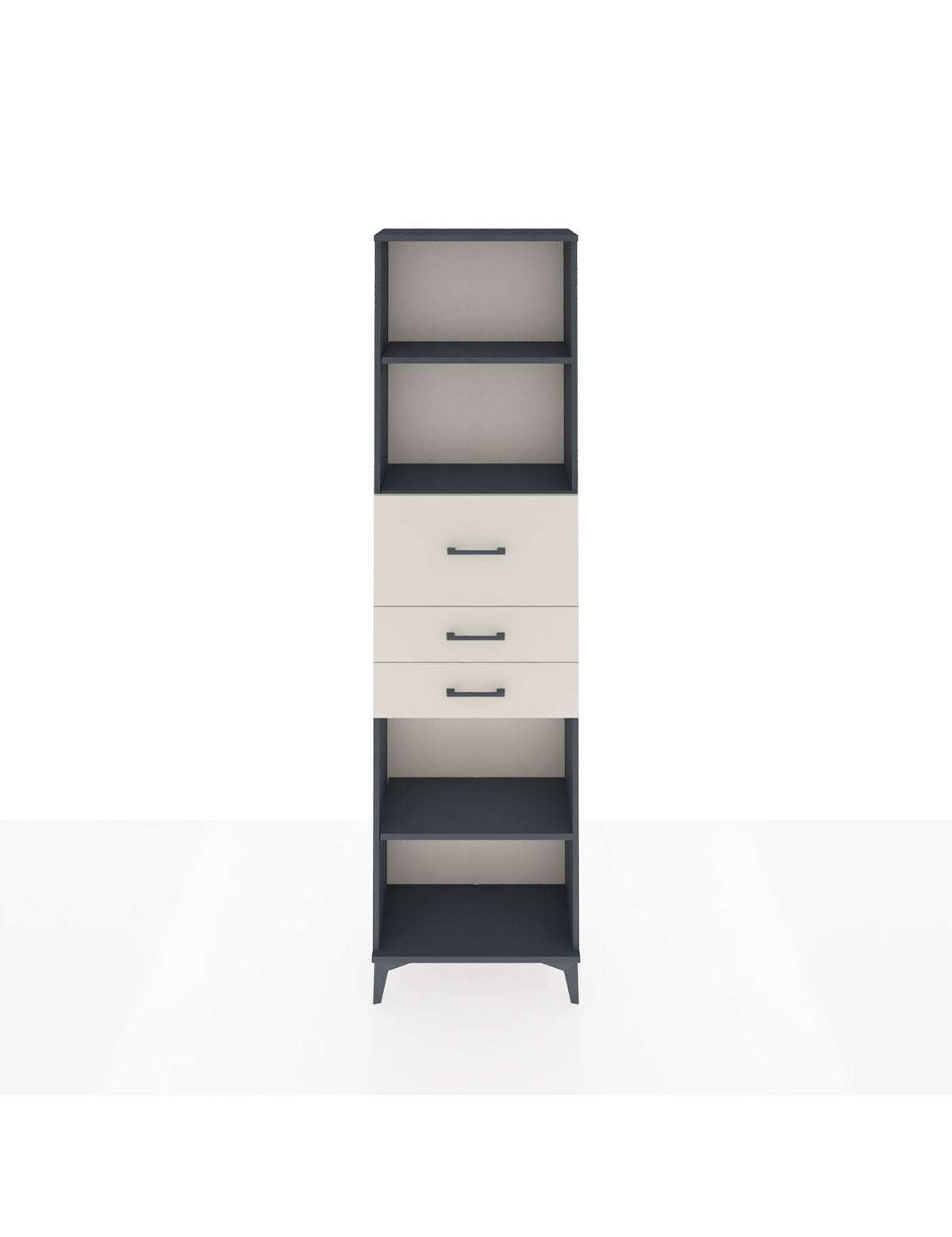 Arges Dolap 3 Raflı 3 Çekmeceli 60x30x221 Antrasit-Aytaşı