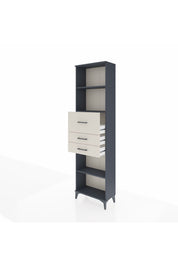 Arges Dolap 3 Raflı 3 Çekmeceli 60x30x221 Antrasit-Aytaşı