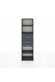 Arges Dolap 3 Raflı 3 Çekmeceli 60x30x221 Antrasit-Antrasit