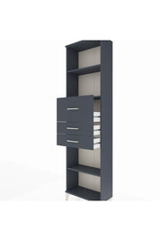 Arges Dolap 3 Raflı 3 Çekmeceli 60x30x221 Antrasit-Antrasit