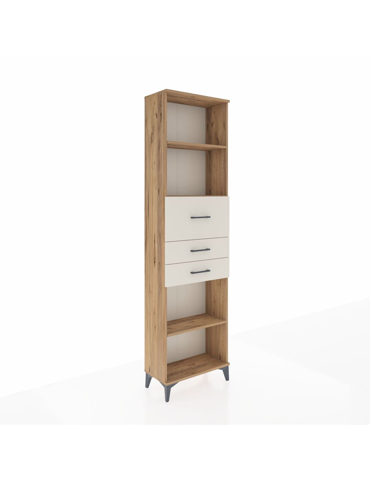 Arges Dolap 3 Raflı 3 Çekmeceli 60x30x221 Çam-Aytaşı