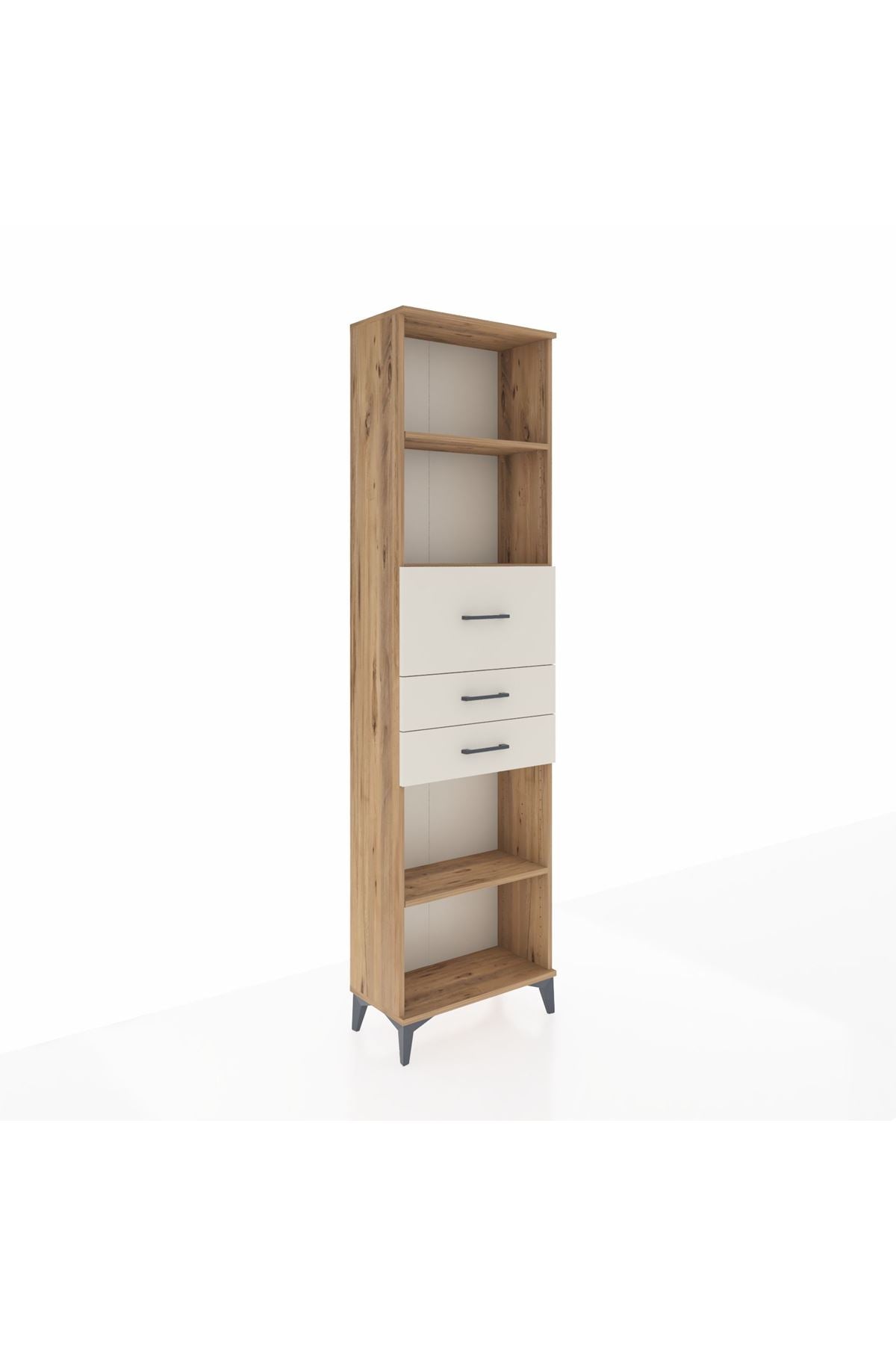 Arges Dolap 3 Raflı 3 Çekmeceli 60x30x221 Çam-Aytaşı