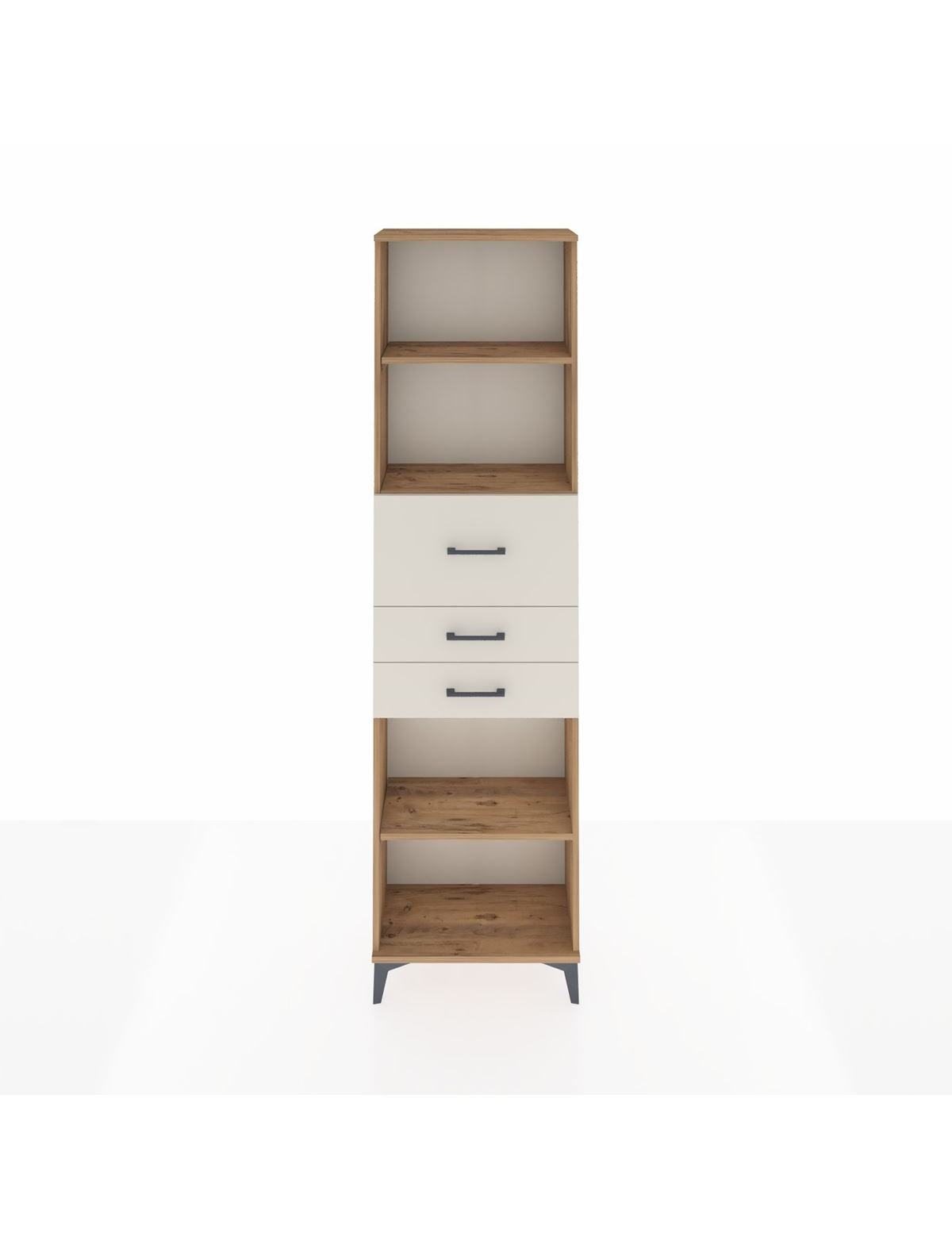 Arges Dolap 3 Raflı 3 Çekmeceli 60x30x221 Çam-Aytaşı