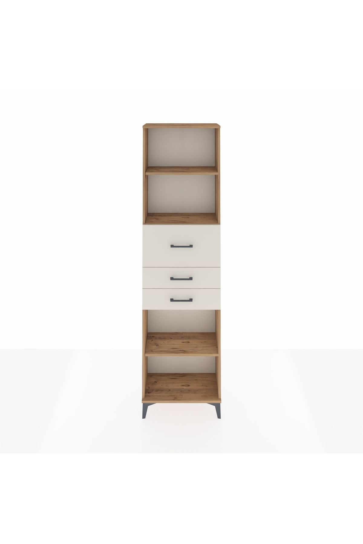 Arges Dolap 3 Raflı 3 Çekmeceli 60x30x221 Çam-Aytaşı