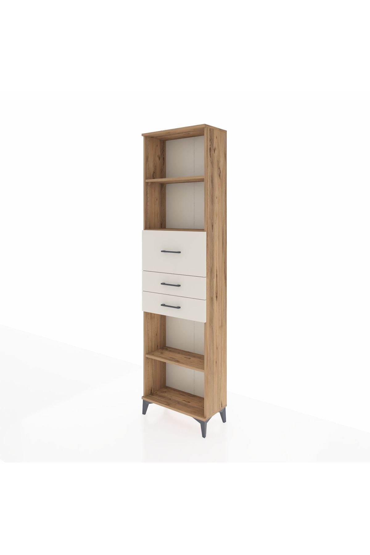 Arges Dolap 3 Raflı 3 Çekmeceli 60x30x221 Çam-Aytaşı