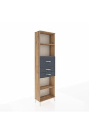 Arges Dolap 3 Raflı 3 Çekmeceli 60x30x221 Çam-Antrasit