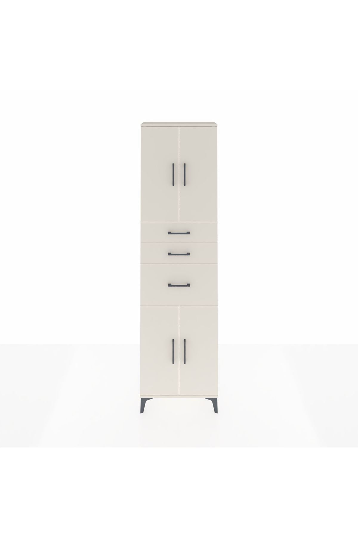 Arges Dolap 3 Raflı 3 Çekmeceli 4 Kapaklı 60x30x221 Aytaşı-Aytaşı