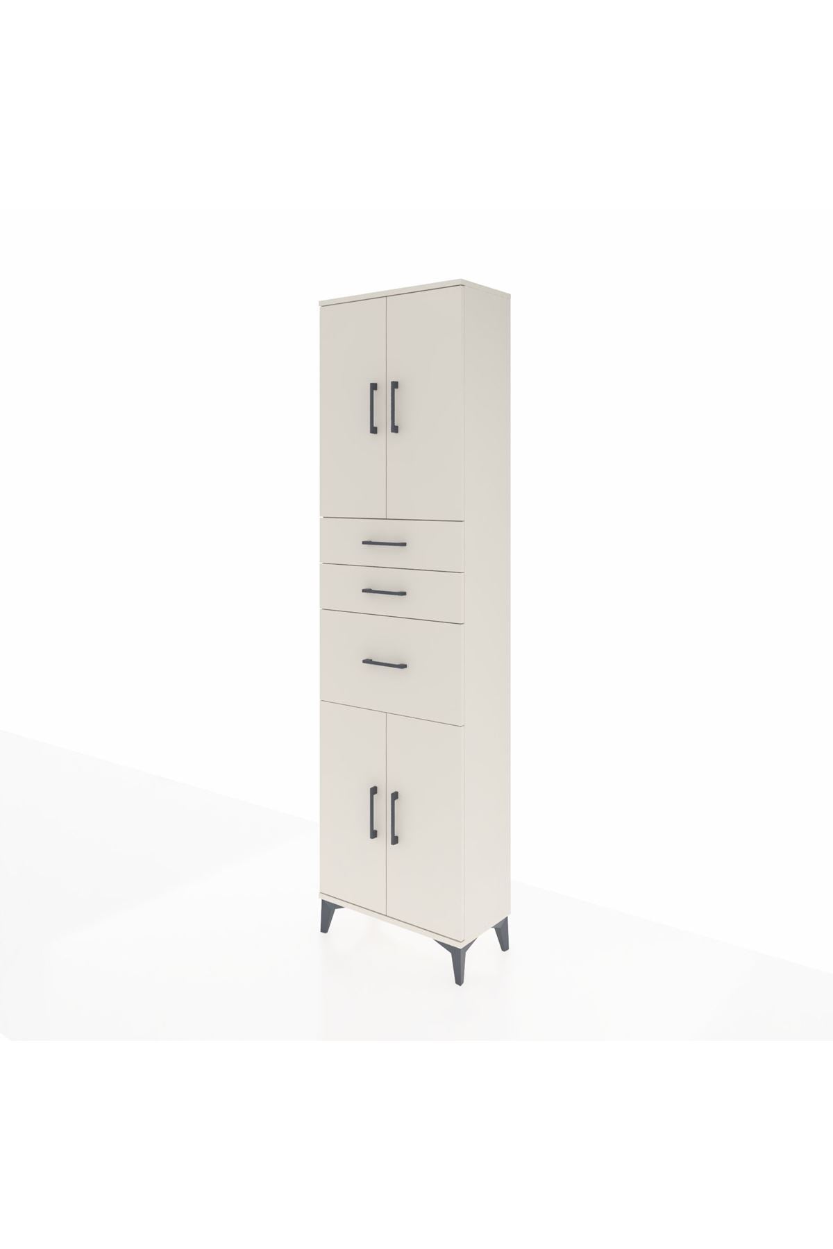 Arges Dolap 3 Raflı 3 Çekmeceli 4 Kapaklı 60x30x221 Aytaşı-Aytaşı