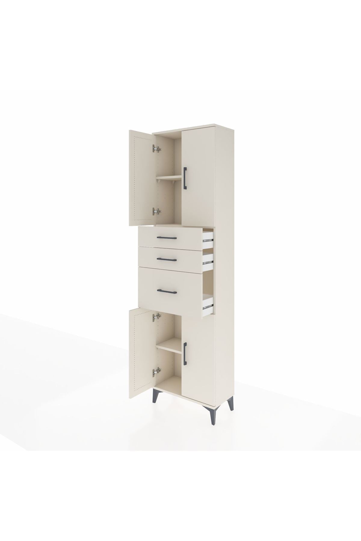 Arges Dolap 3 Raflı 3 Çekmeceli 4 Kapaklı 60x30x221 - S29M236V1A