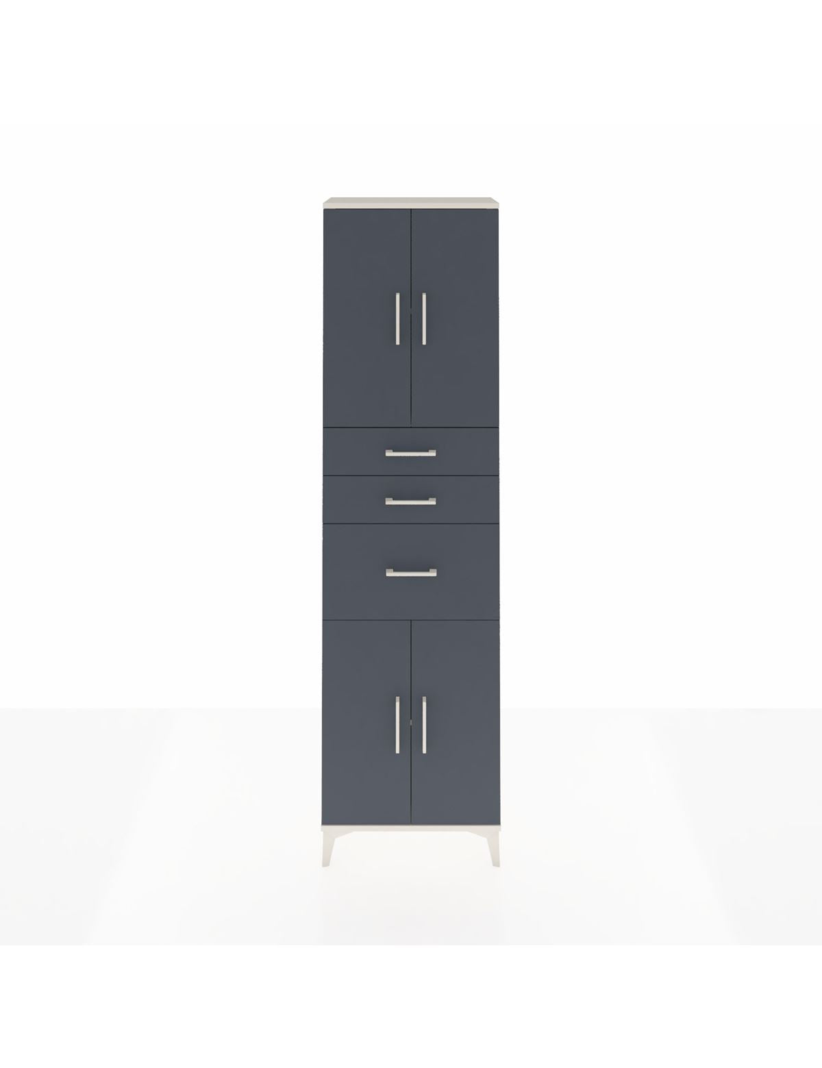 Arges Dolap 3 Raflı 3 Çekmeceli 4 Kapaklı 60x30x221 Aytaşı-Antrasit