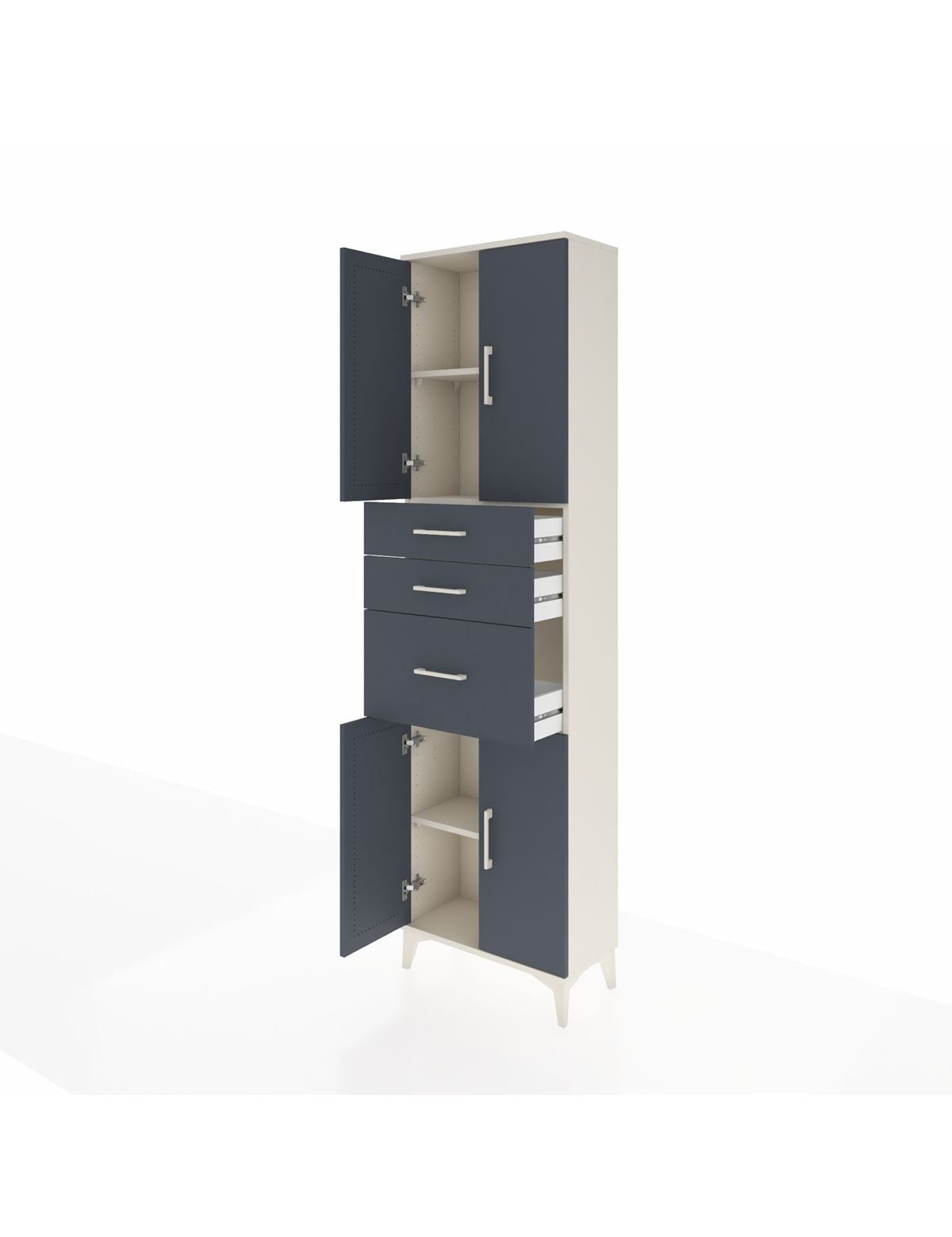 Arges Dolap 3 Raflı 3 Çekmeceli 4 Kapaklı 60x30x221 - S29M236V2A