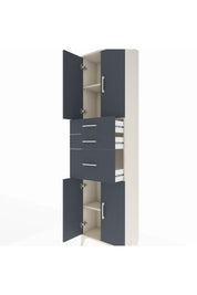 Arges Dolap 3 Raflı 3 Çekmeceli 4 Kapaklı 60x30x221 Aytaşı-Antrasit