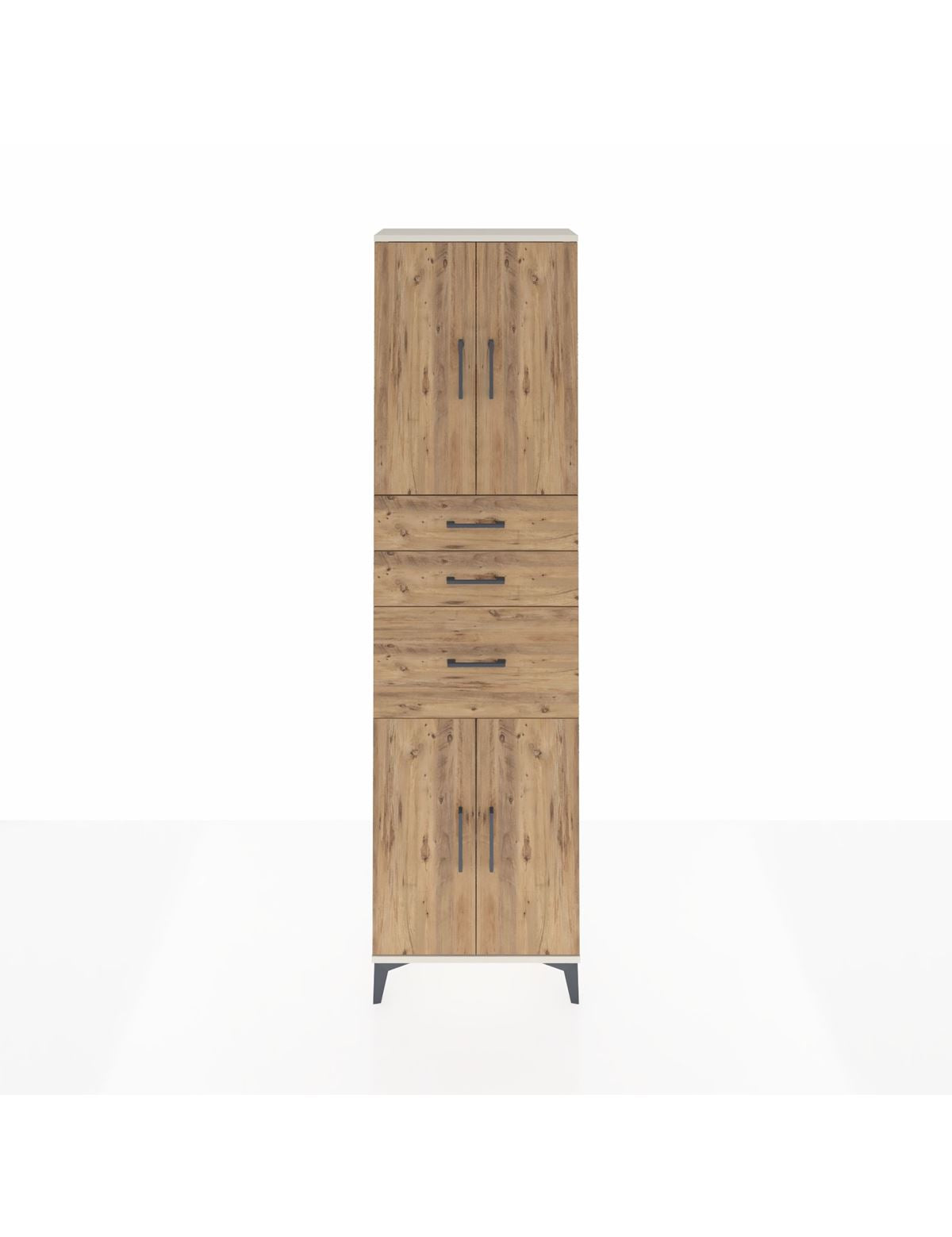 Arges Dolap 3 Raflı 3 Çekmeceli 4 Kapaklı 60x30x221 Aytaşı-Çam